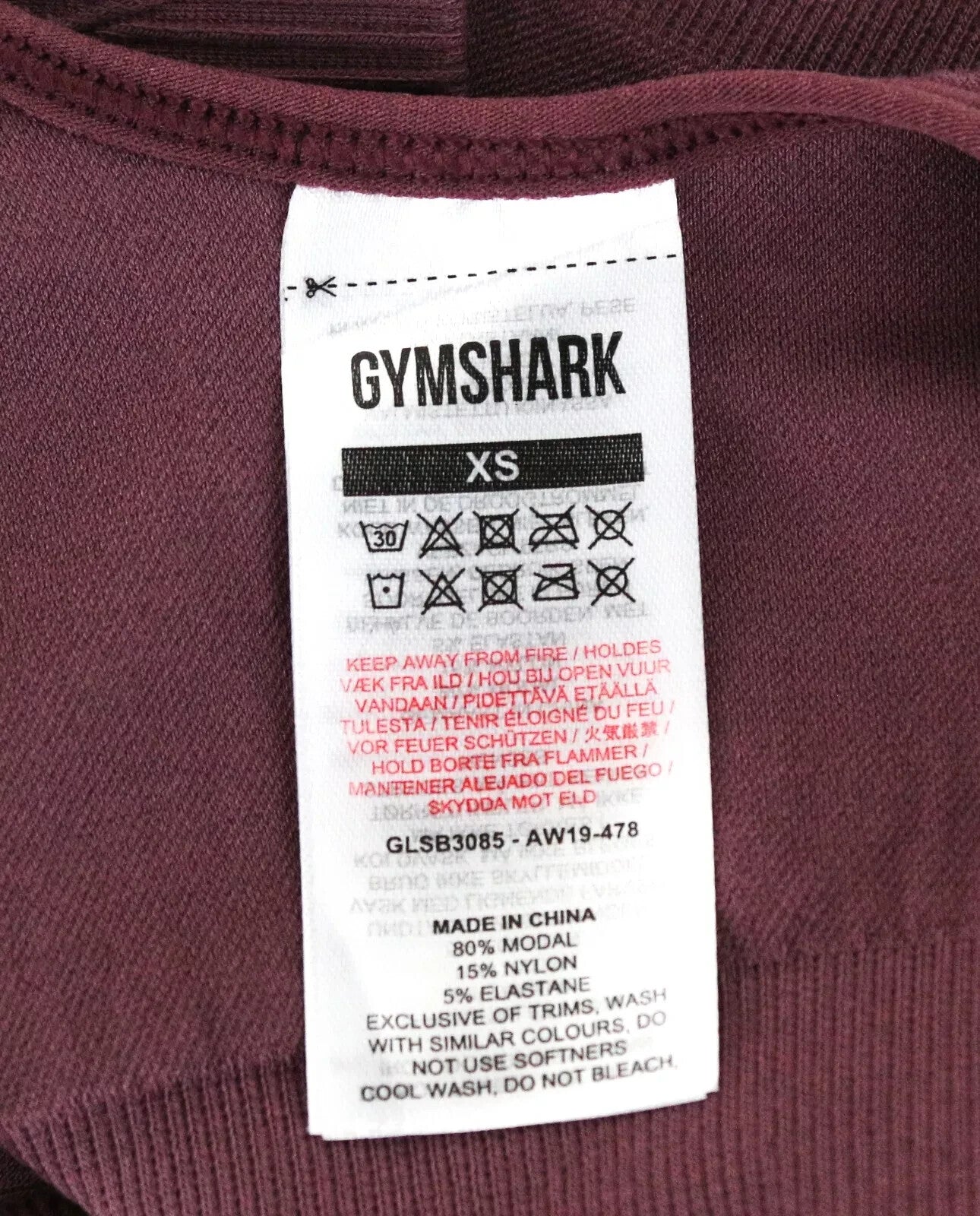GYMSHARK Power Down Women's Sport Bra XS Purple Stretch Sleeveless Fit