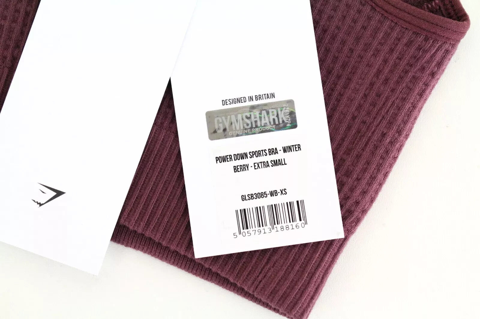 GYMSHARK Power Down Women's Sport Bra XS Purple Stretch Sleeveless Fit