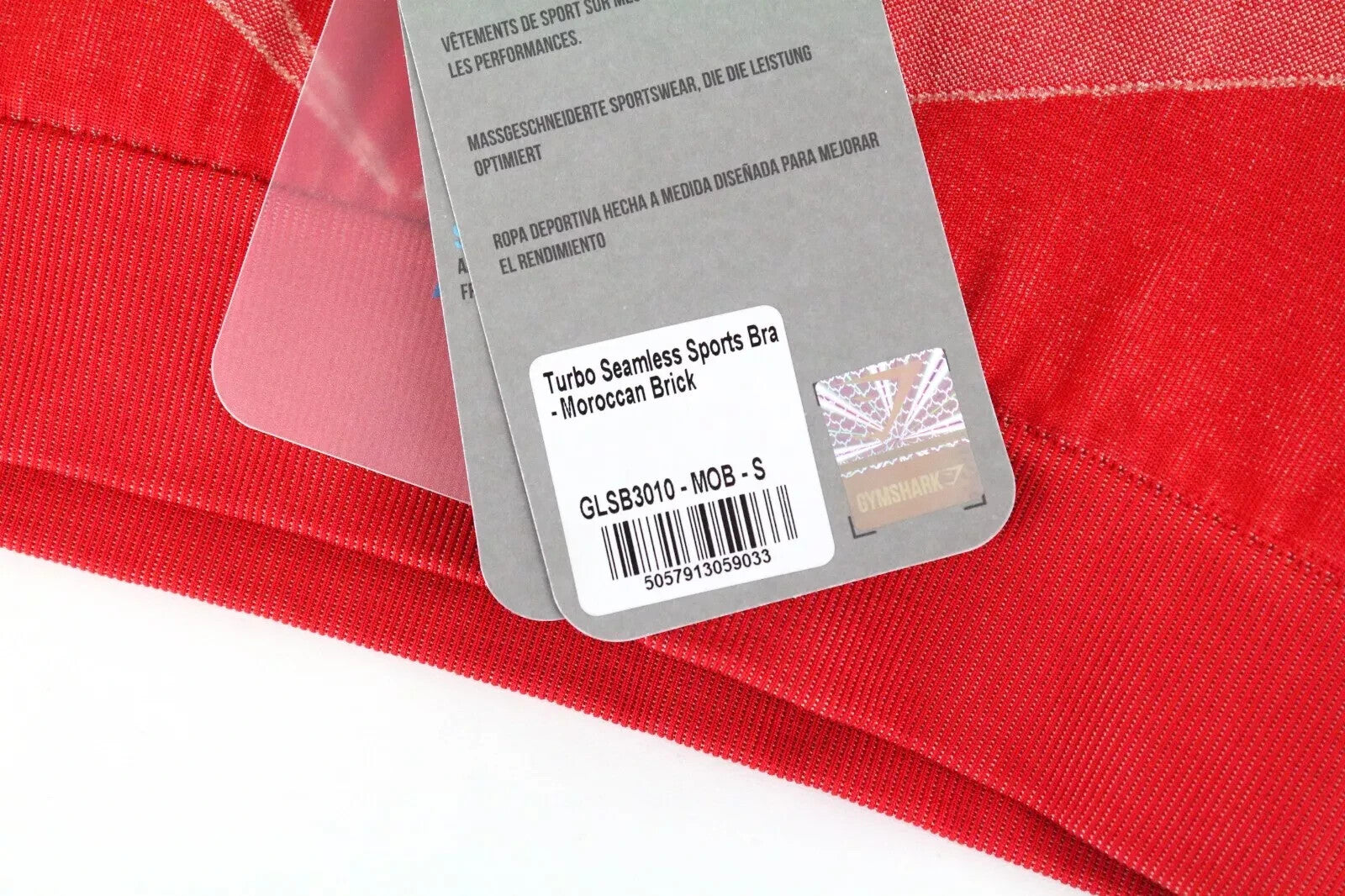 GYMSHARK Turbo Women's Sport Bra S Red Sleeveless Seamless Gym Stretch