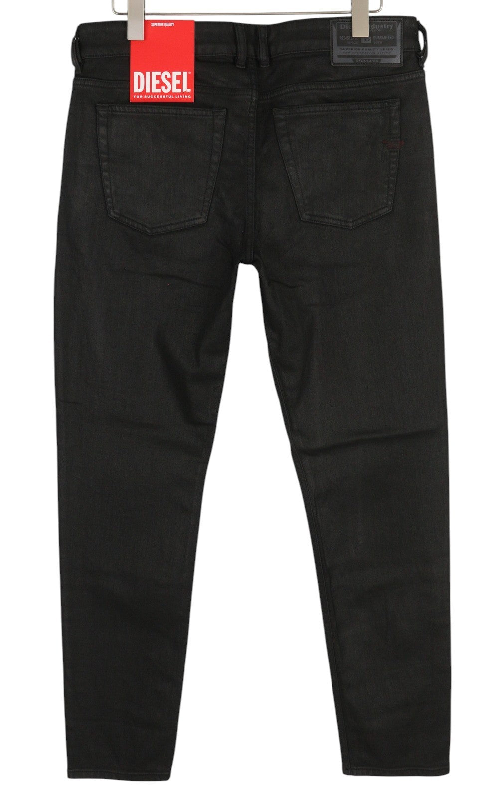 DIESEL 1979 Sleenker E09ID Men Jeans W34/L32 Slim Coated Shiny Zip Black RRP€225