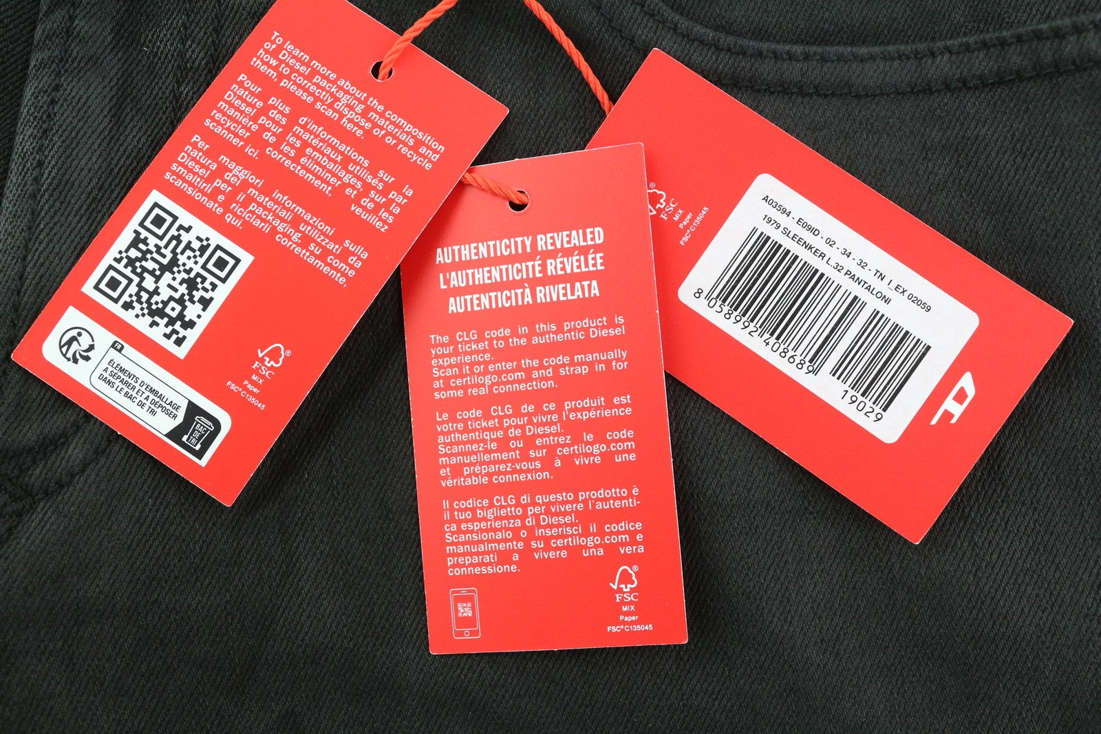 DIESEL 1979 Sleenker E09ID Men Jeans W34/L32 Slim Coated Shiny Zip Black RRP€225