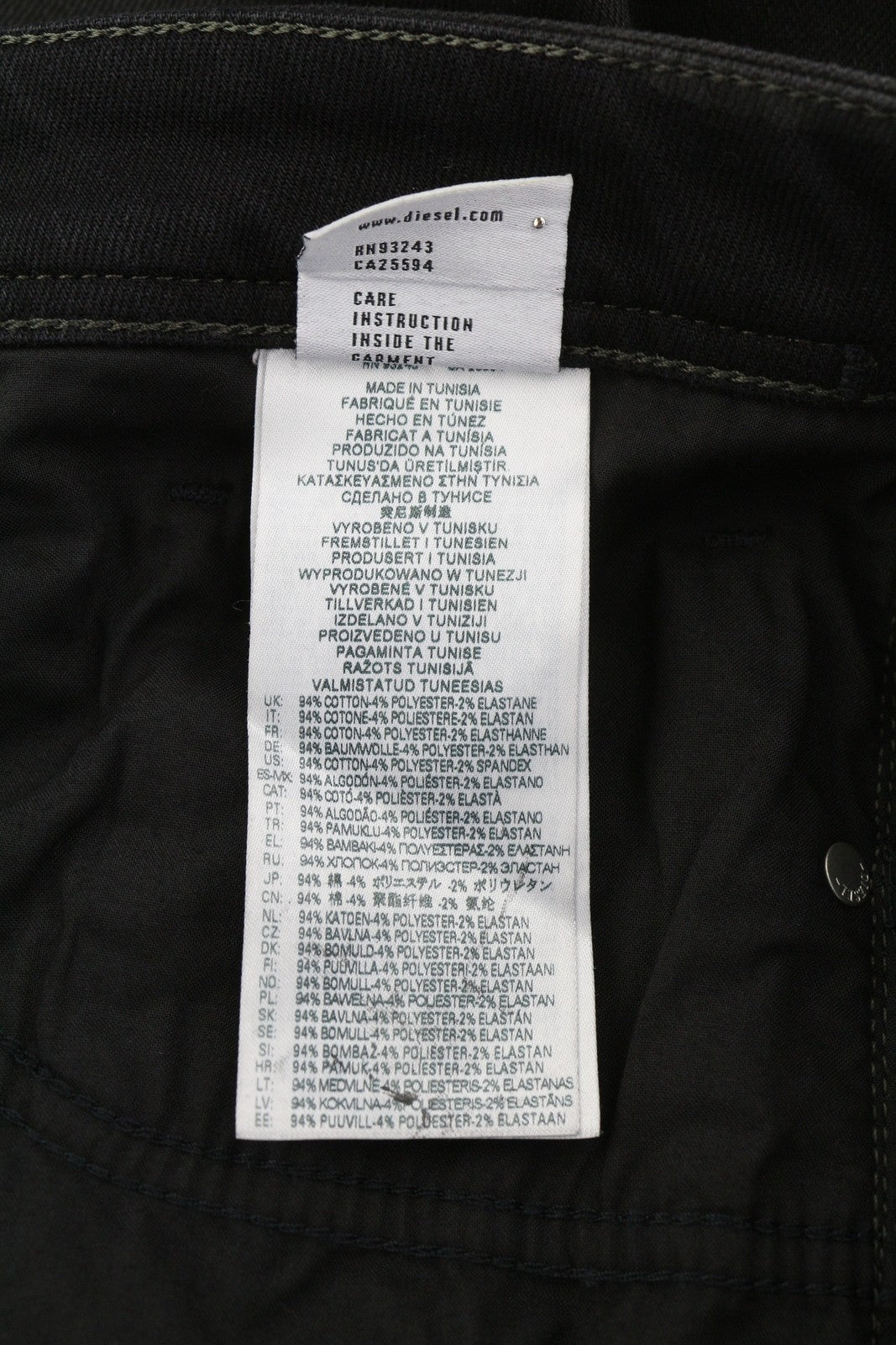 DIESEL 1979 Sleenker E09ID Men Jeans W34/L32 Slim Coated Shiny Zip Black RRP€225