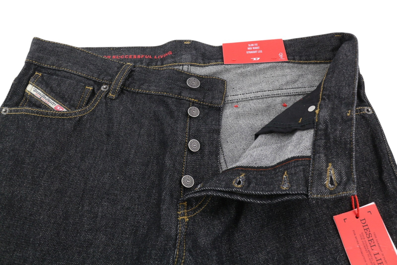 DIESEL 1995 Z9C34 Men Jeans W34/L30 Slim  Straight Leg Button Dark RRP€185