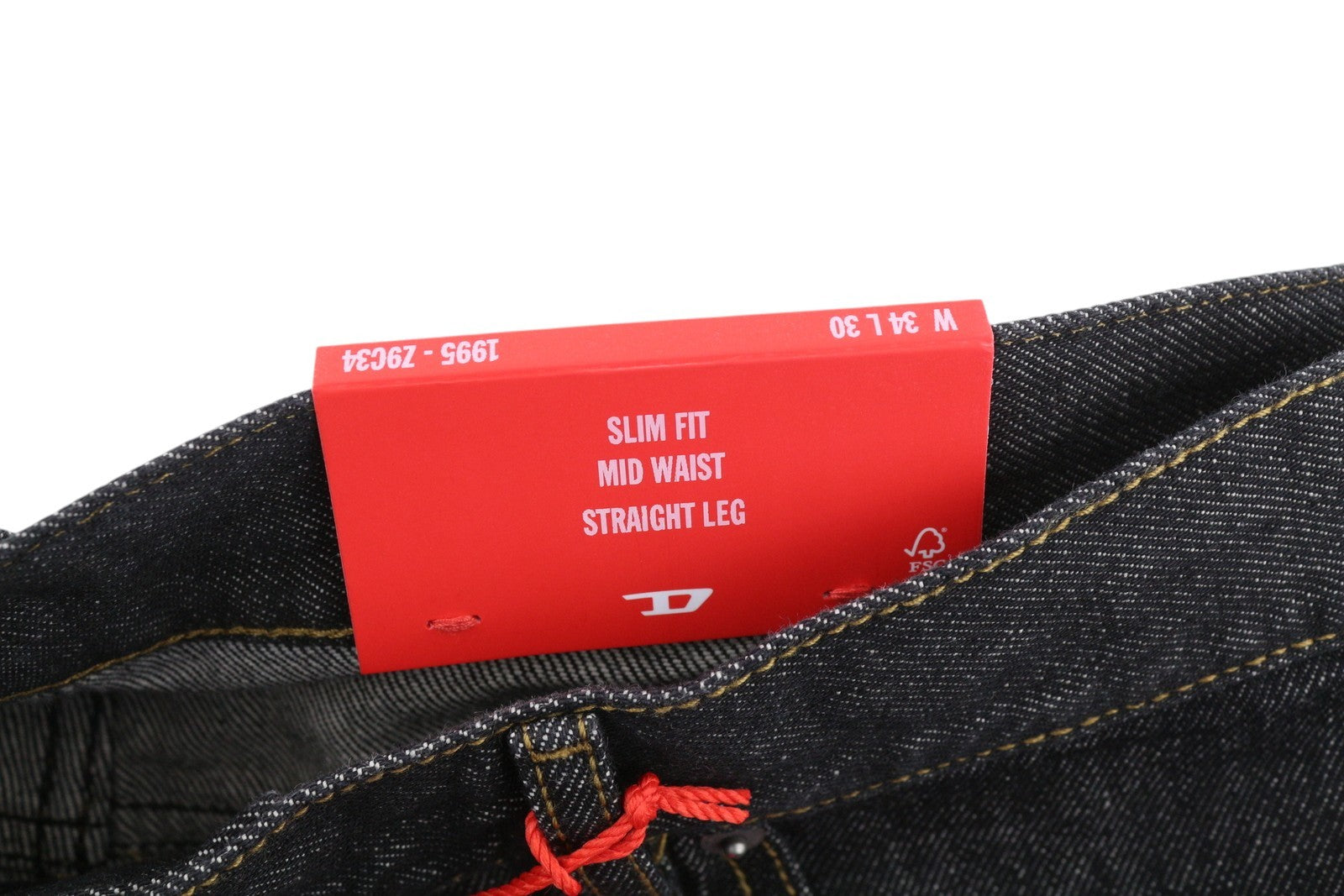 DIESEL 1995 Z9C34 Men Jeans W34/L30 Slim  Straight Leg Button Dark RRP€185