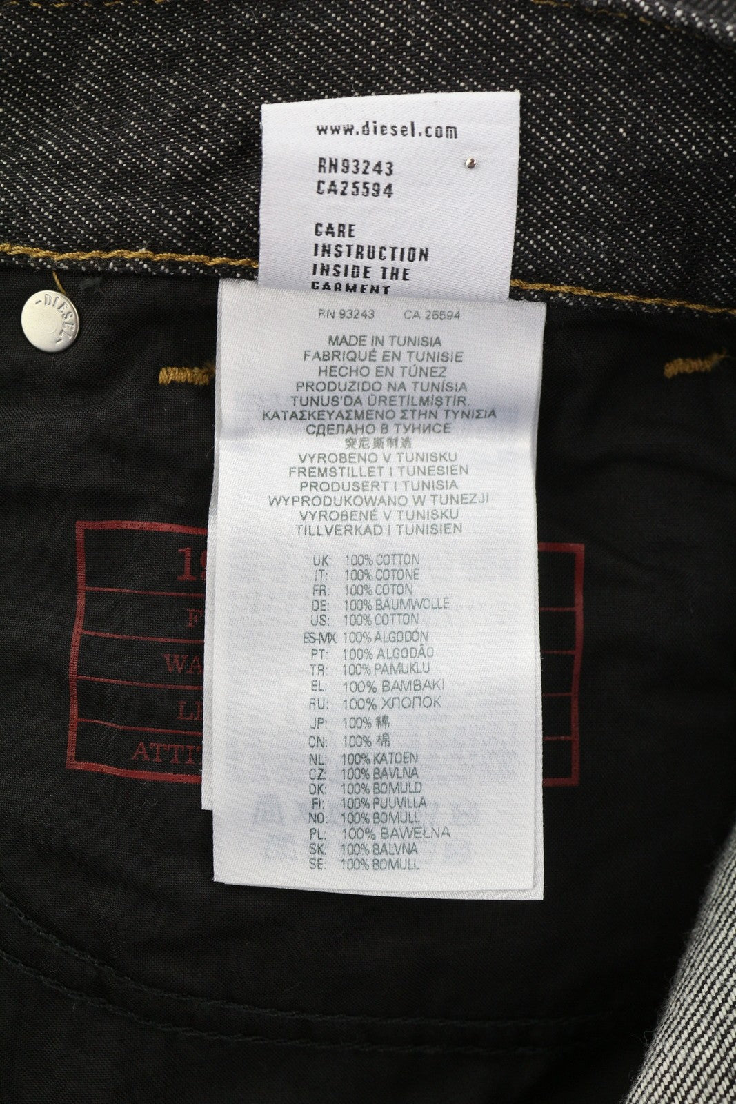 DIESEL 1995 Z9C34 Men Jeans W34/L30 Slim  Straight Leg Button Dark RRP€185