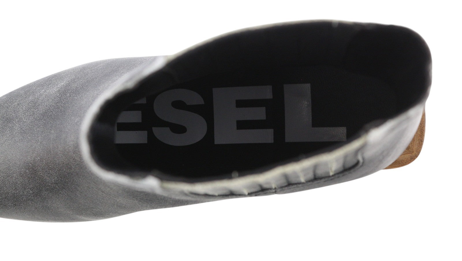 DIESEL D-Texanne CH Women Boots EU39 Black Grey Leather Ankle Top Cuban RRP290