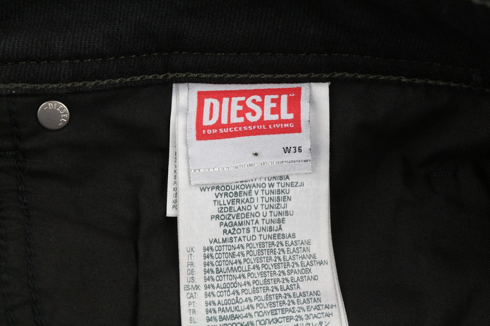 DIESEL 1979 Sleenker E09ID Men Jeans W36/L32 Slim  Coated Shiny Black RRP€225