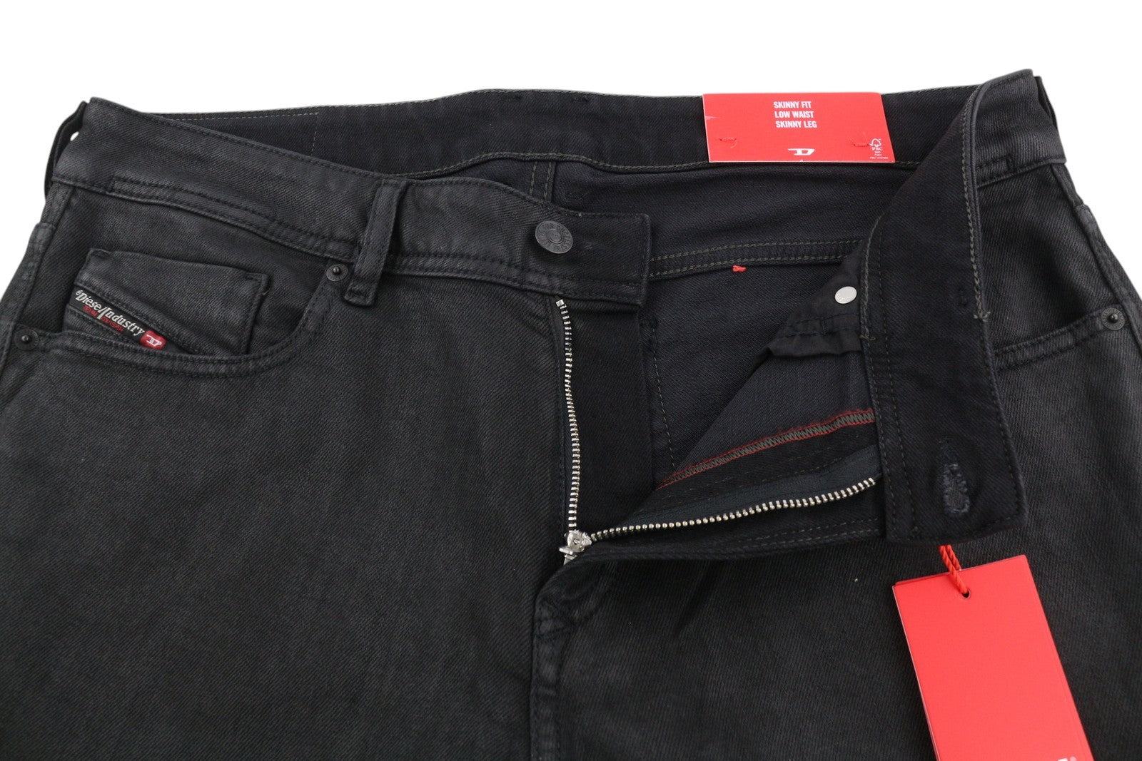 DIESEL 1979 Sleenker E09ID Men Jeans W36/L32 Slim  Coated Shiny Black RRP€225