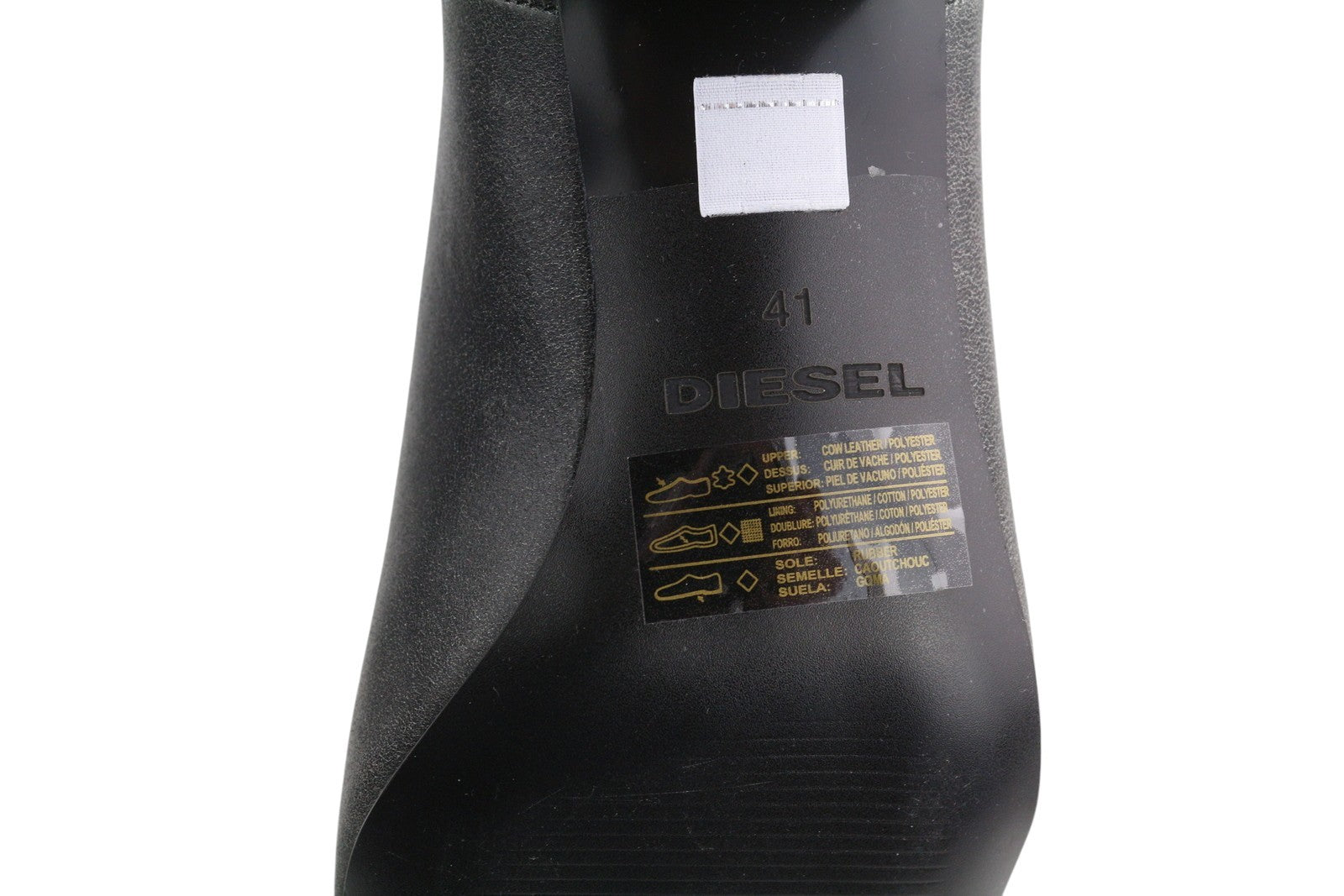 DIESEL D-Texanne CH Women Boots EU41 Black Grey Leather Ankle Top Cuban RRP€290