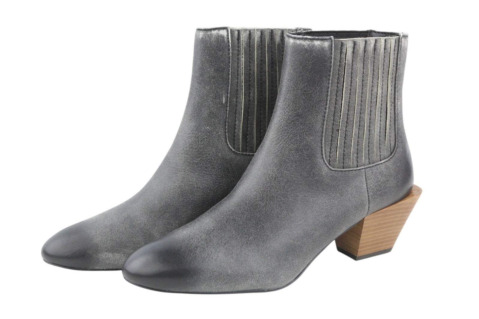 DIESEL D-Texanne CH Women Boots EU41 Black Grey Leather Ankle Top Cuban RRP€290