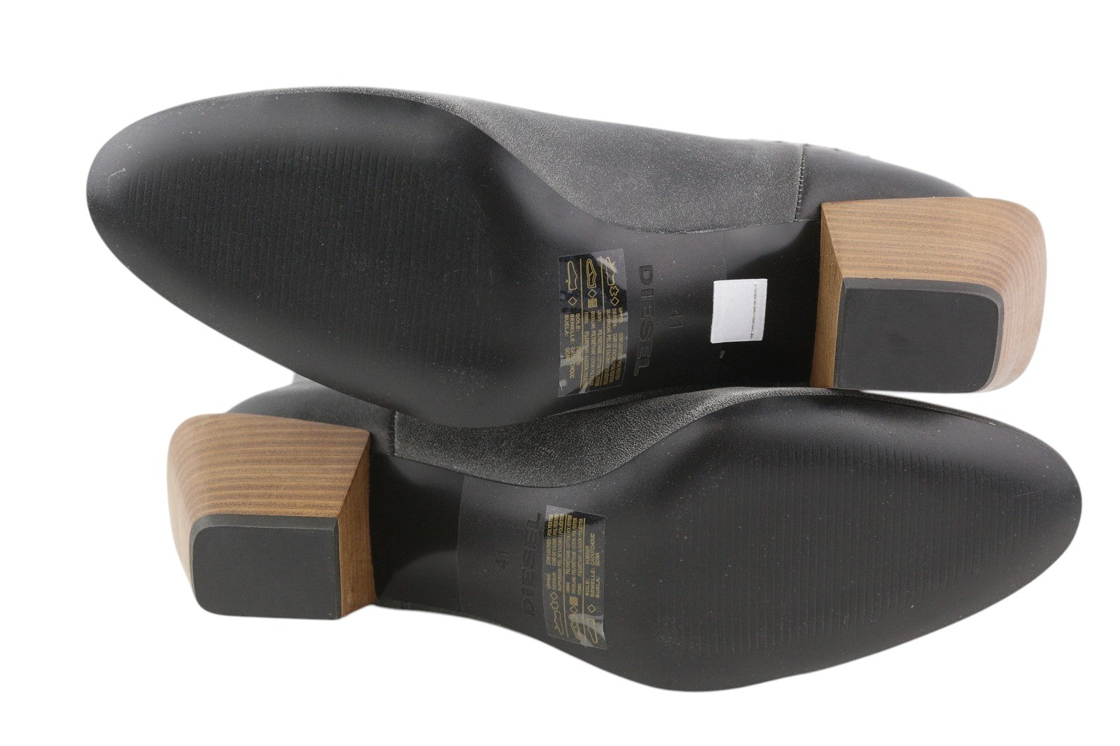 DIESEL D-Texanne CH Women Boots EU41 Black Grey Leather Ankle Top Cuban RRP€290