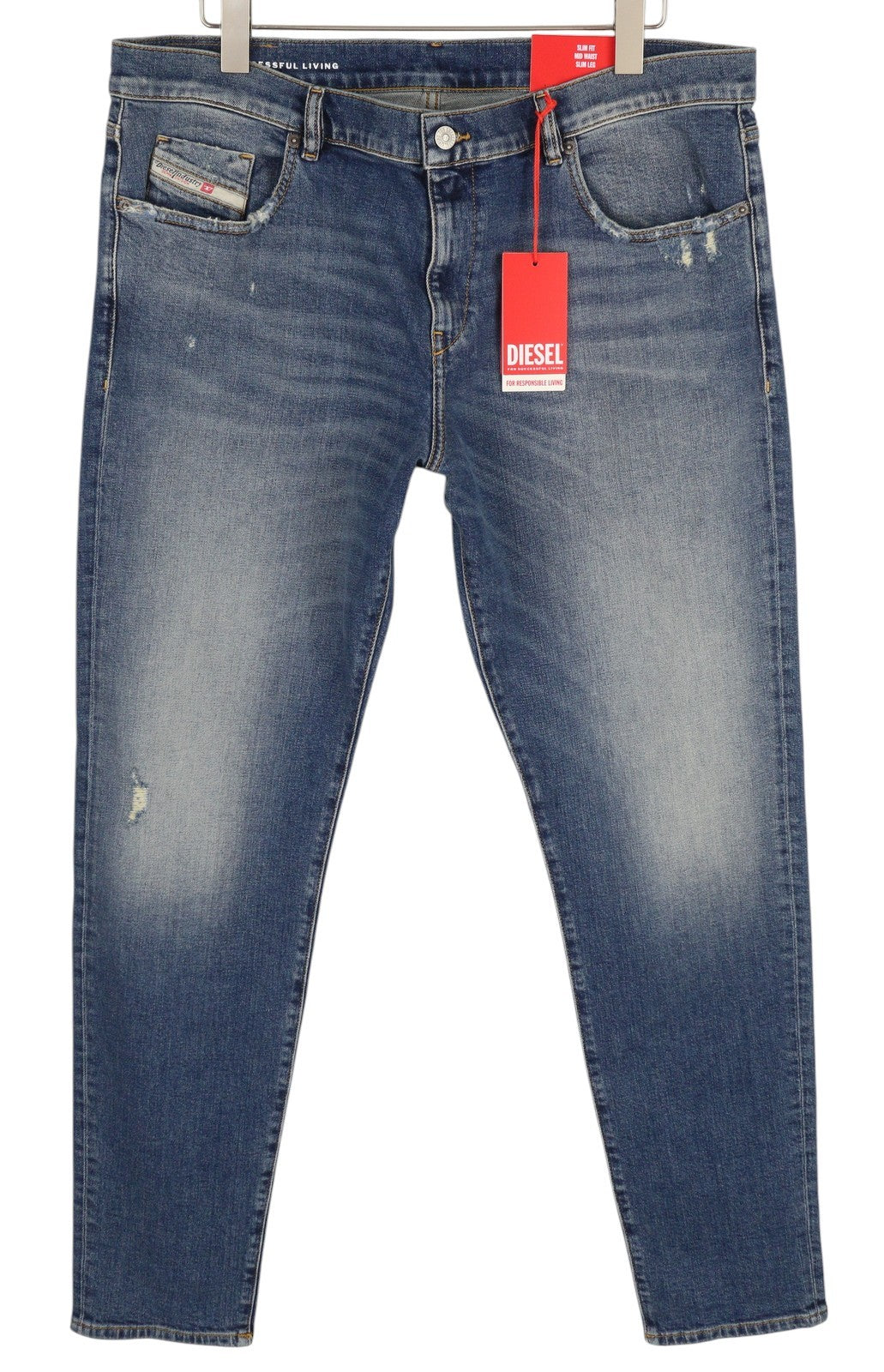 DIESEL 2019 D-Strukt 09H45 Men Jeans W40/L34 Slim Distress Fade Effect RRP€250