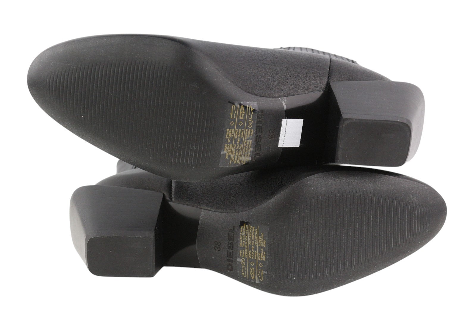 DIESEL D-Texanne CH Women Boots EU38 Black Leather Almond Ankle Top RRP290