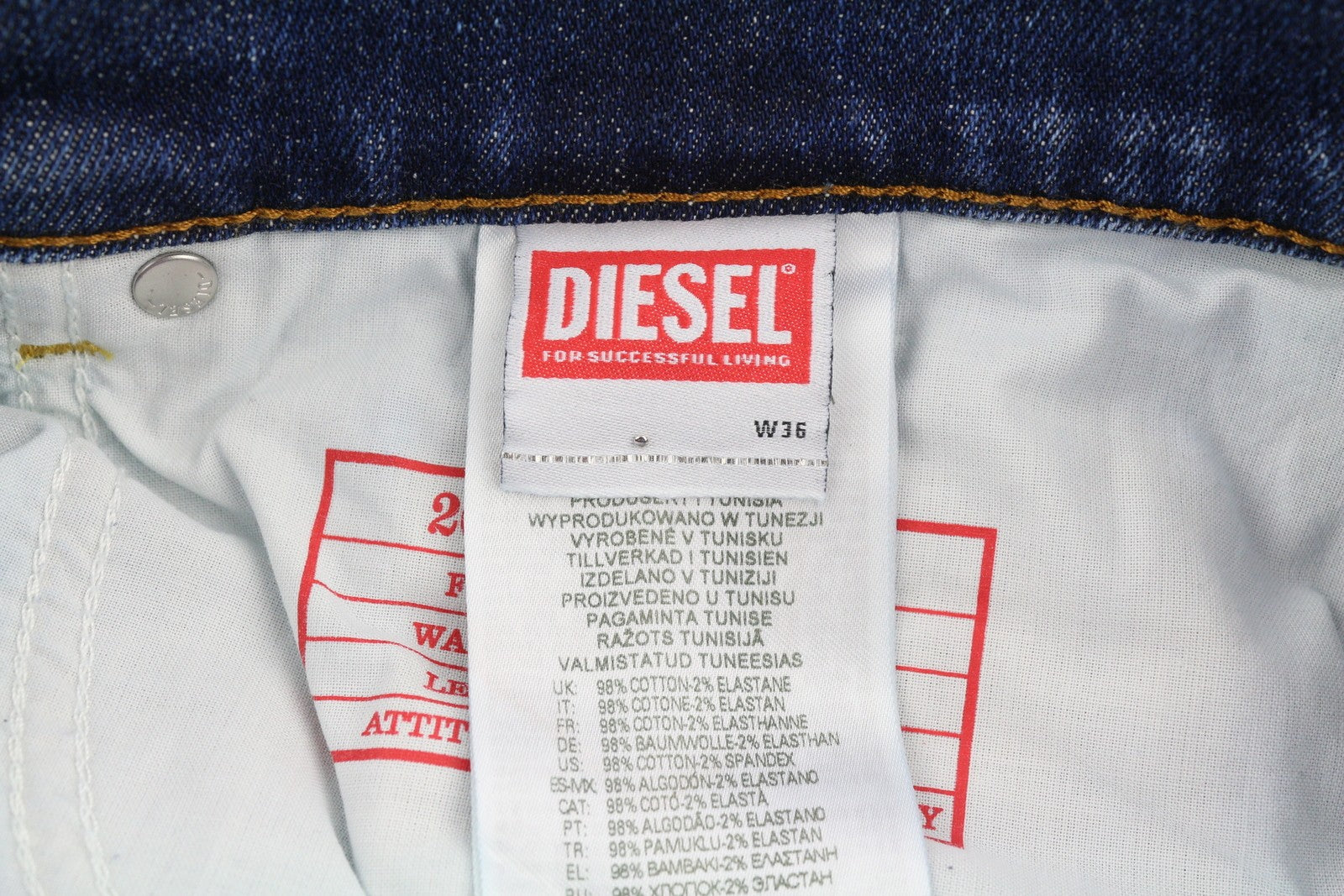 DIESEL 2019 D-Strukt E9B90 Men Jeans W36/L30 Slim  Distress Fade Effect RRP€250