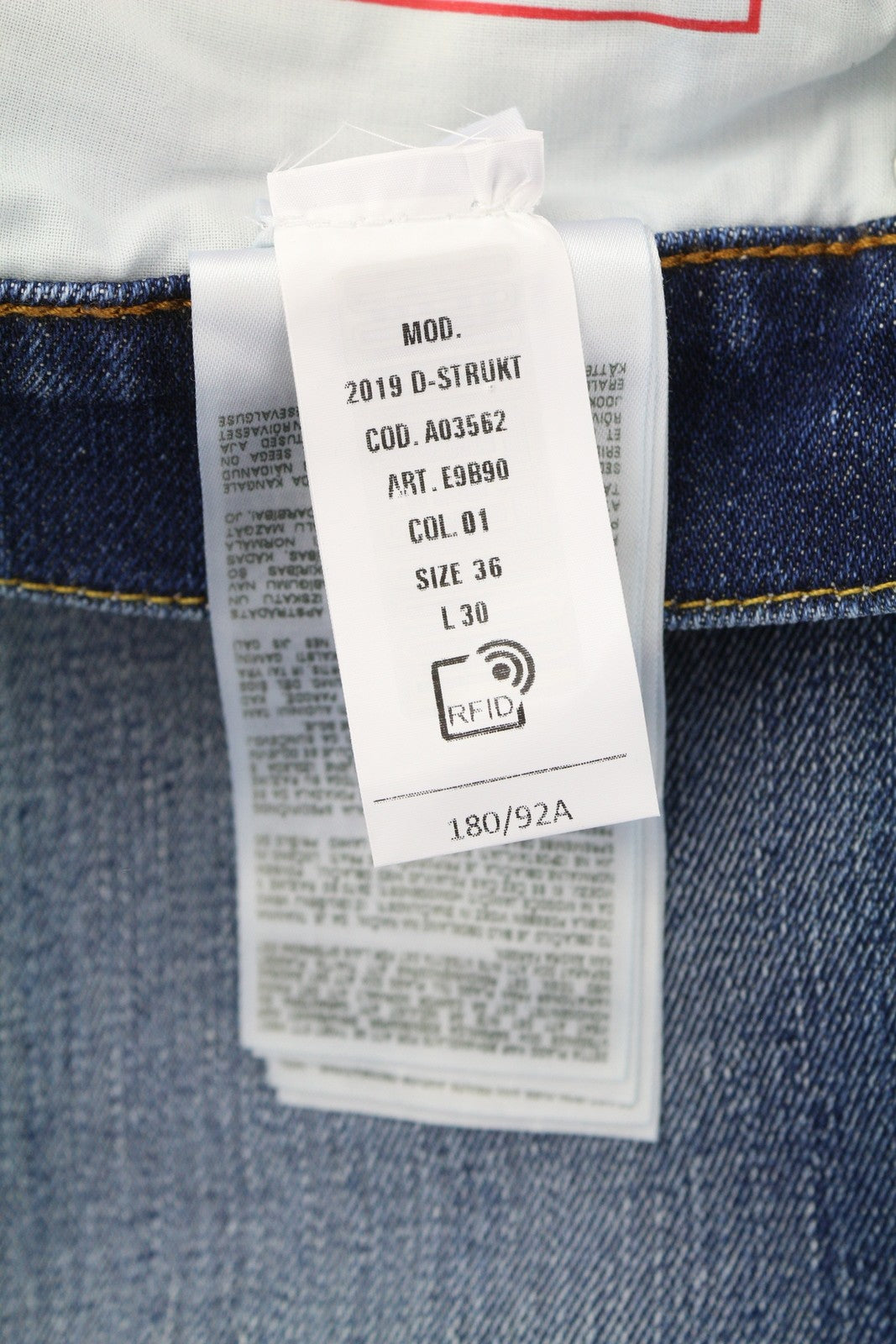 DIESEL 2019 D-Strukt E9B90 Men Jeans W36/L30 Slim  Distress Fade Effect RRP€250