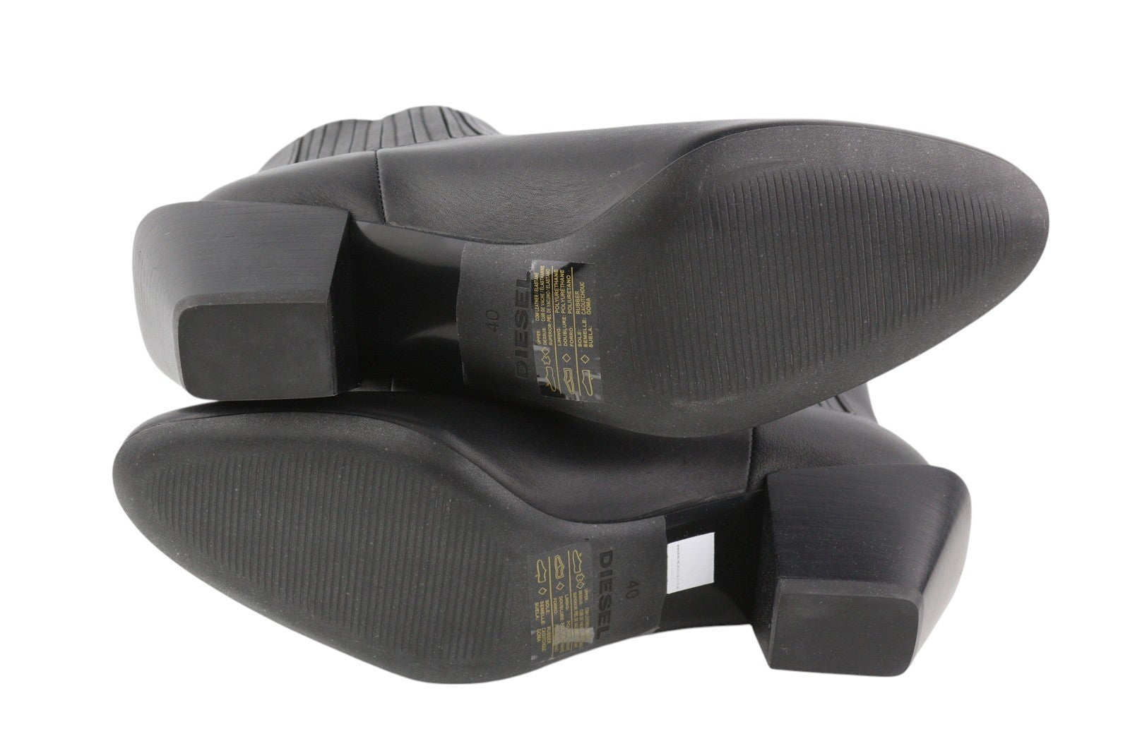 DIESEL D-Texanne CH Women Boots EU40 Black Leather Almond Ankle Top RRP€290