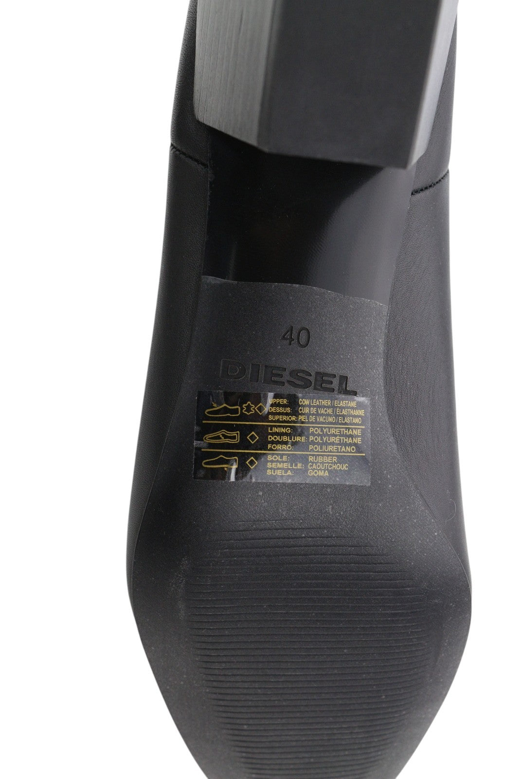 DIESEL D-Texanne CH Women Boots EU40 Black Leather Almond Ankle Top RRP€290