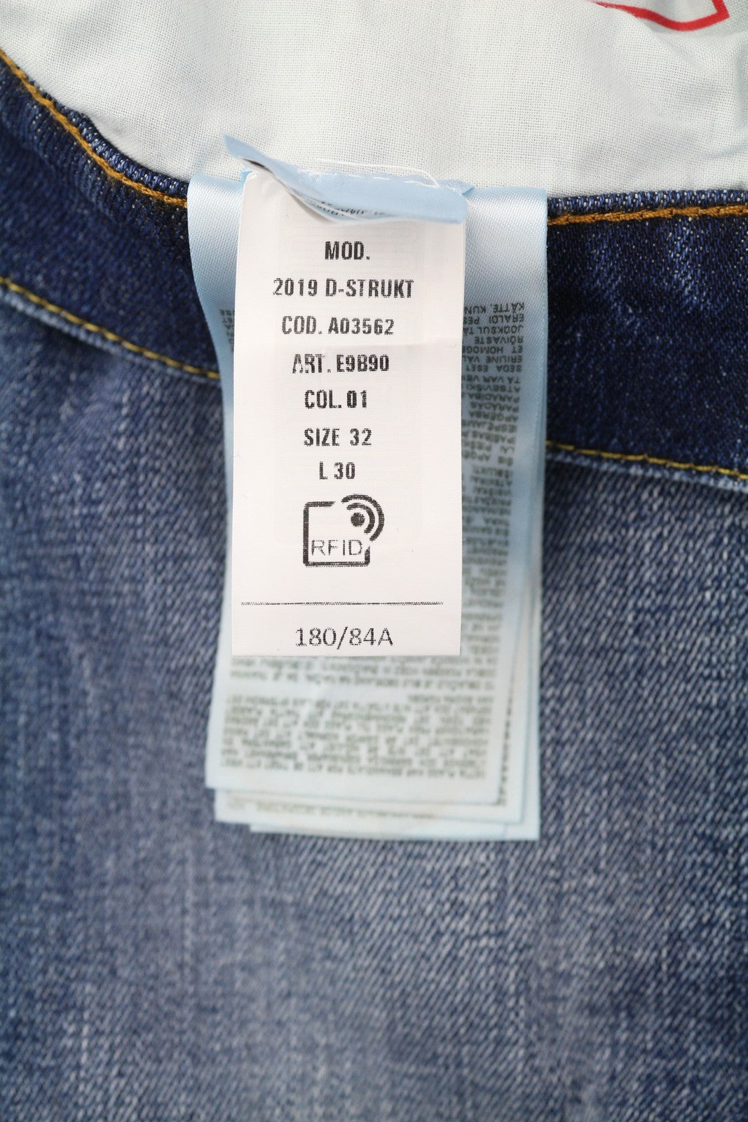 DIESEL 2019 D-Strukt E9B90 Men Jeans W32/L30 Slim  Distress Fade Effect RRP€250