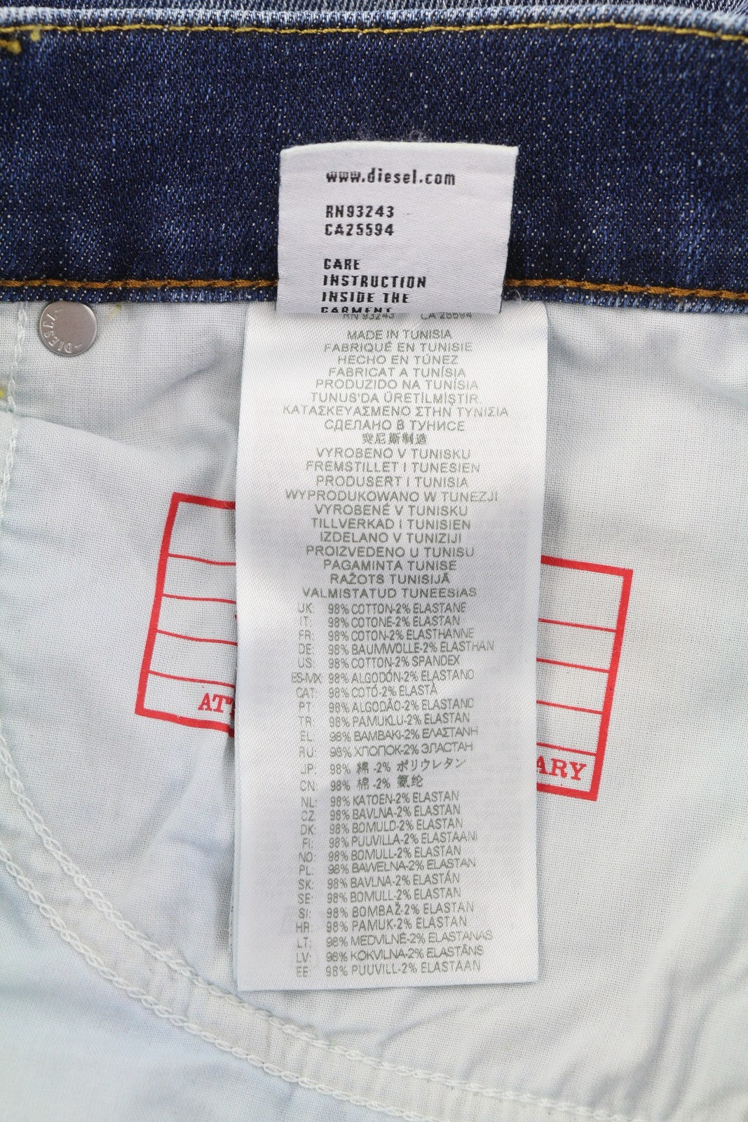 DIESEL 2019 D-Strukt E9B90 Men Jeans W36/L32 Slim  Distress Fade Effect RRP€250