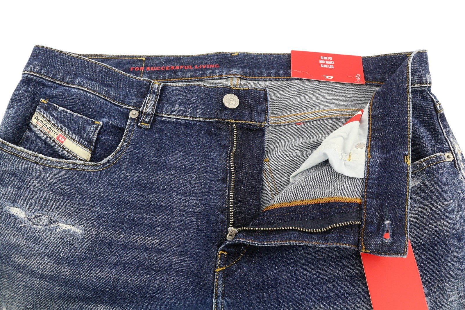 DIESEL 2019 D-Strukt E9B90 Men Jeans W36/L32 Slim  Distress Fade Effect RRP€250