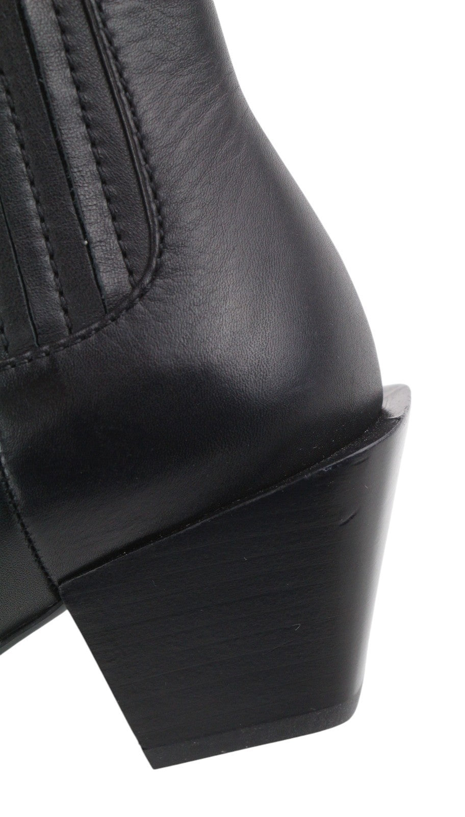 DIESEL D-Texanne CH Women Boots EU38 Black Leather Almond Ankle Top RRP€290 Heel