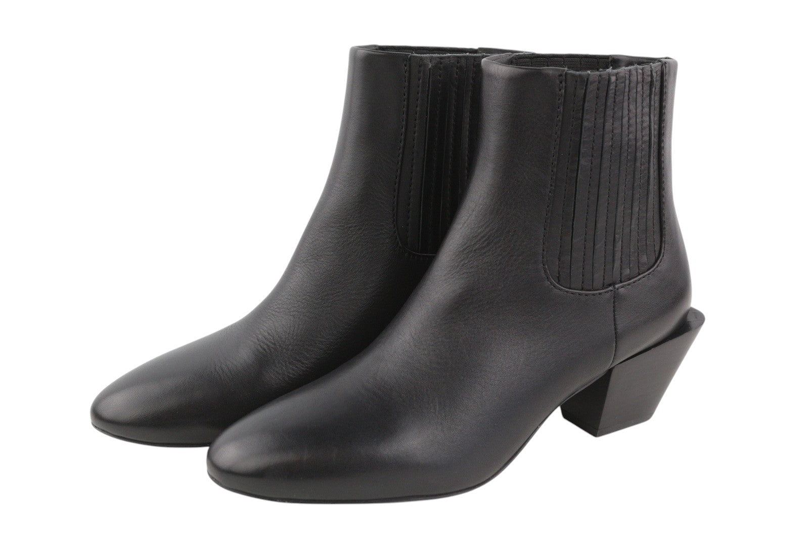 DIESEL D-Texanne CH Women Boots EU38 Black Leather Almond Ankle Top RRP€290 Heel