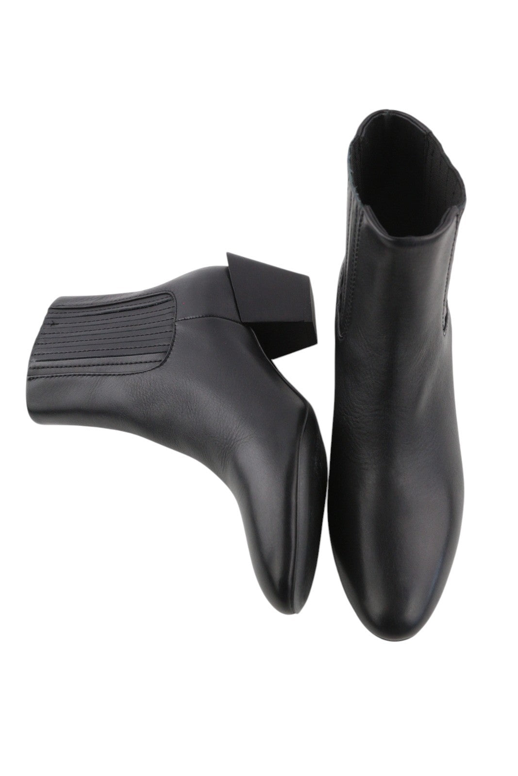 DIESEL D-Texanne CH Women Boots EU38 Black Leather Almond Ankle Top RRP€290 Heel