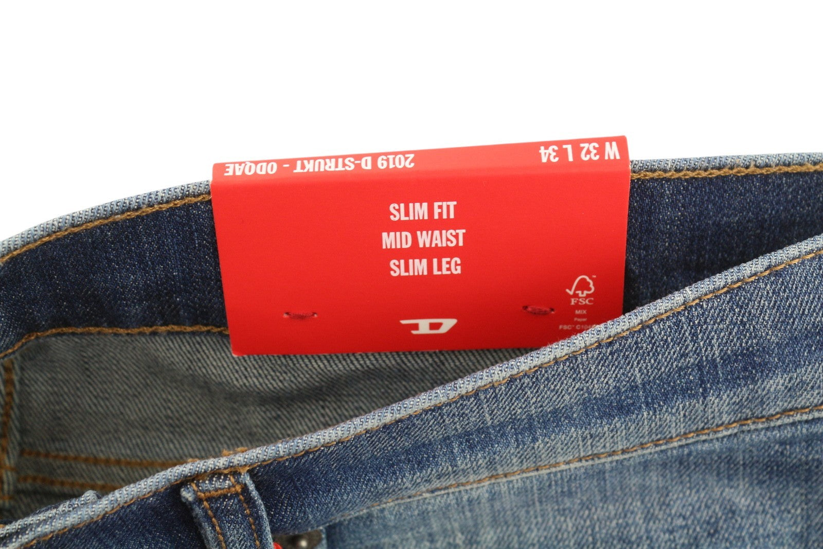 DIESEL 2019 D-Strukt 0DQAE Men Jeans W32/L34 Slim  Fade Effect Denim RRP€175