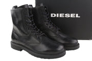 DIESEL D-Alabhama CB Men Boots EU44 Black Leather Lace Up Combat Type RRP€295