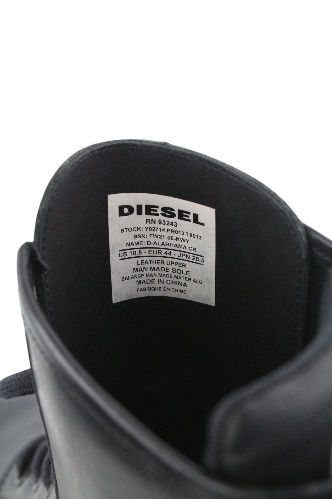 DIESEL D-Alabhama CB Men Boots EU44 Black Leather Lace Up Combat Type RRP€295