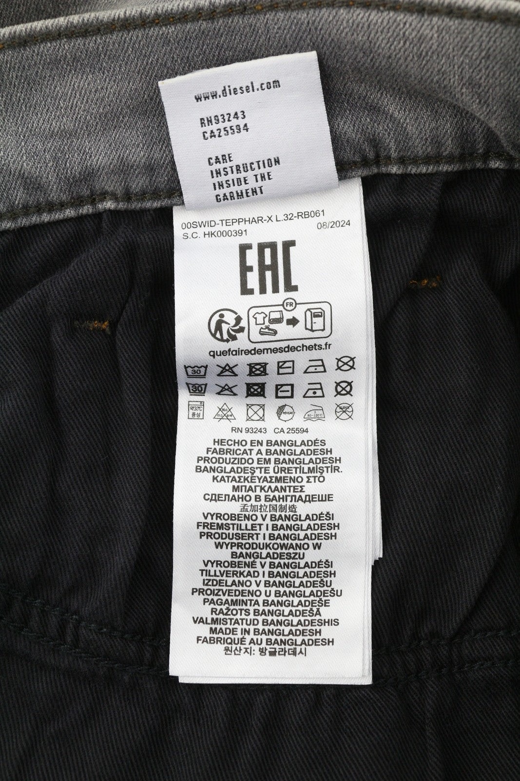 DIESEL Tepphar RB061 Men Jeans W36/L32 Slim  Button Fly Washed Grey RRP€175