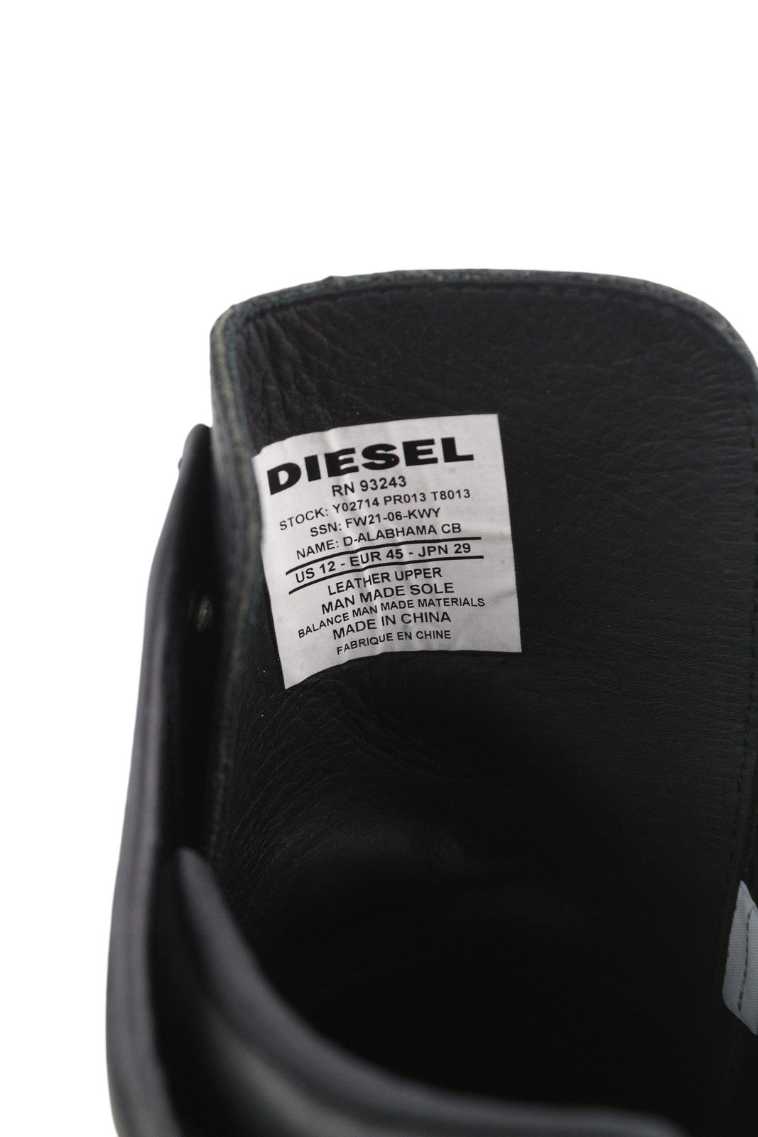 DIESEL D-Alabhama CB Men Boots EU45 Black Leather Lace Up Combat Type RRP€295