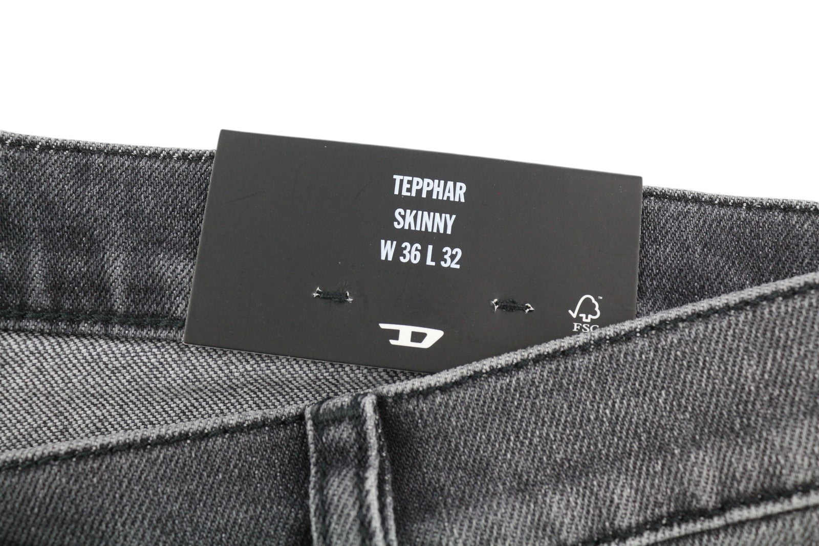 DIESEL Tepphar-X R975F Men Jeans W36/L32 Skinny  Buttoned Washed Grey RRP€175