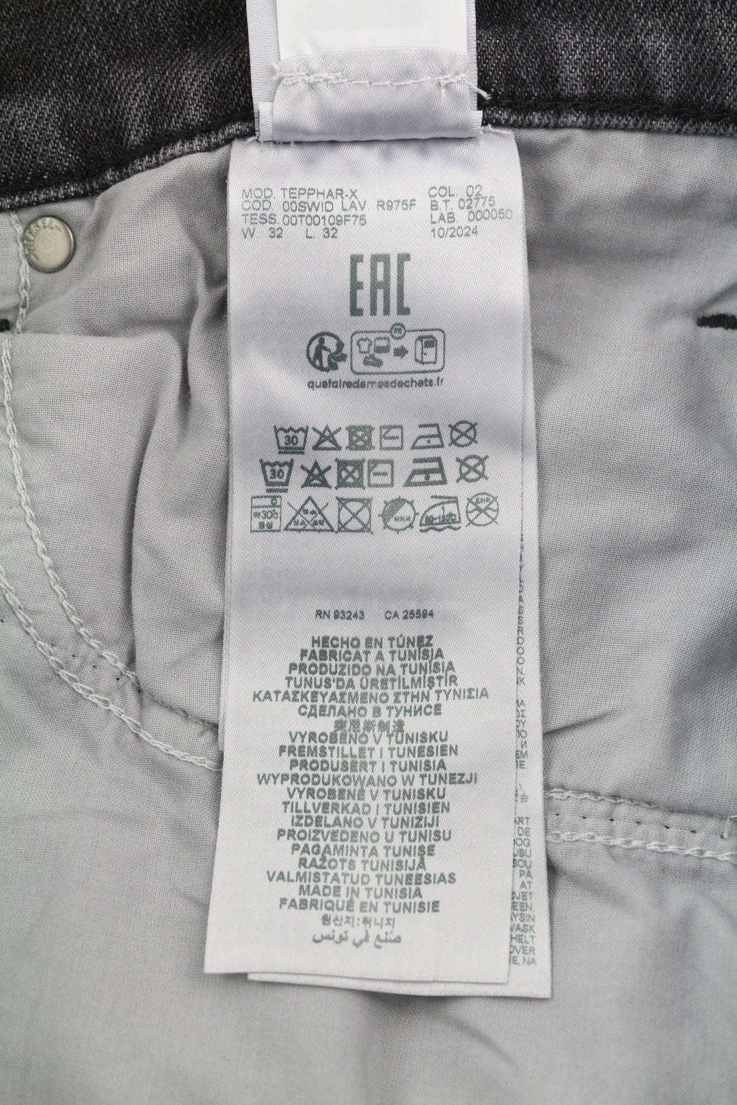 DIESEL Tepphar-X R975F Men Jeans W33/L32 Skinny  Buttoned Washed Grey RRP€175