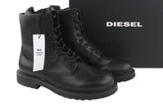 DIESEL D-Alabhama CB Men Boots EU43 Black Leather Lace Up Combat Type RRP€295