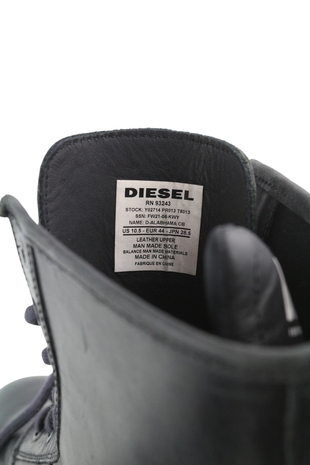 DIESEL D-Alabhama CB Men Boots EU44 Black Leather Laced Combat Type Dark RRP€295