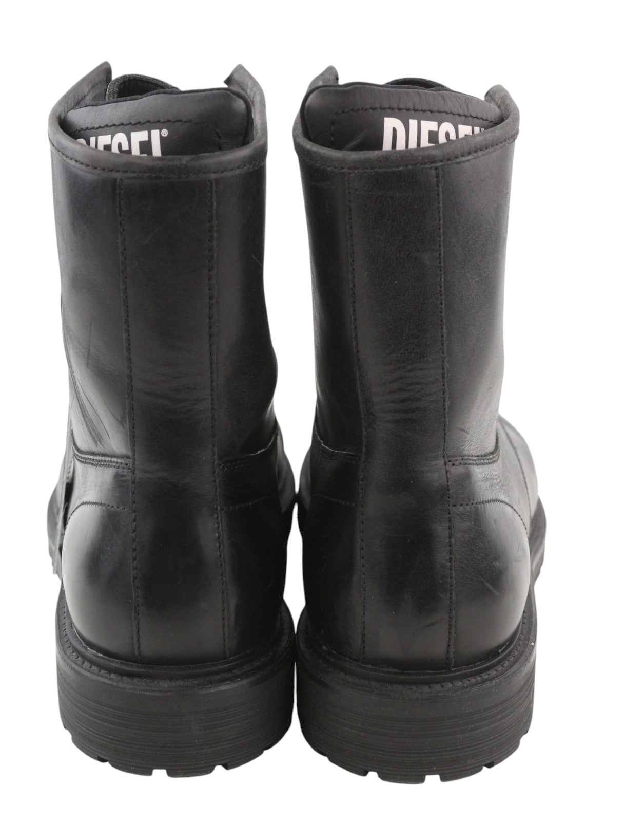 DIESEL D-Alabhama CB Men Boots EU44 Black Leather Laced Combat Type Dark RRP€295