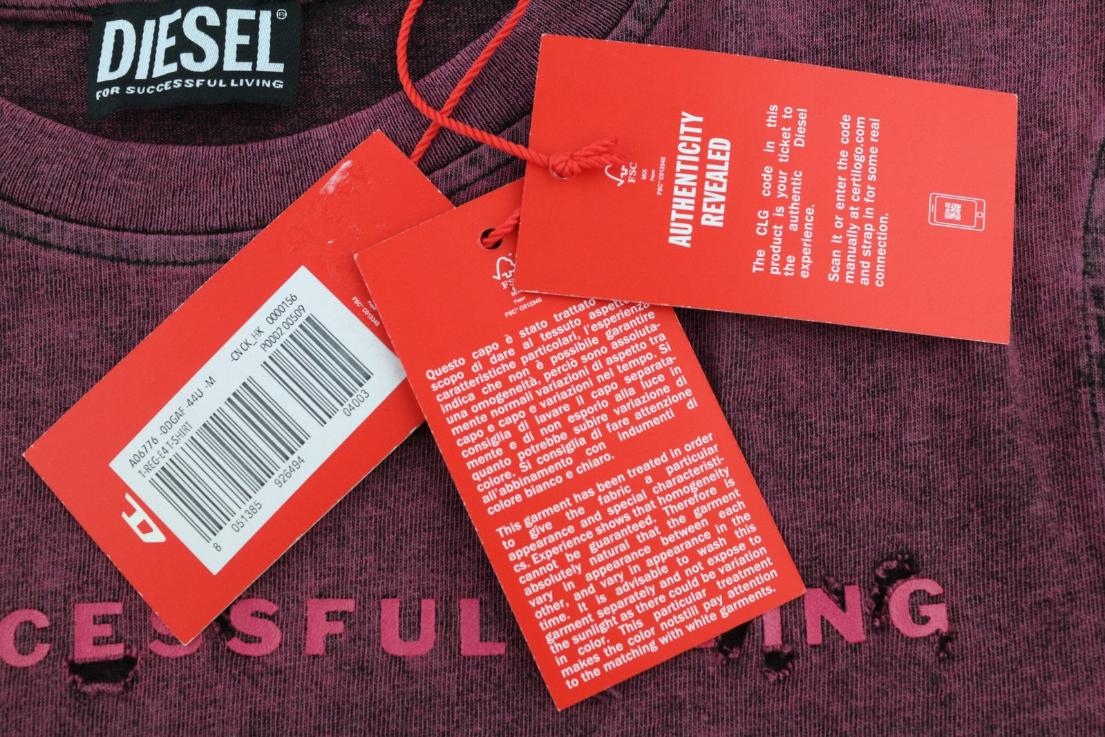 DIESEL T-Reg-E4 Womens T-Shirt M Black Short Sleeve Crew Collar Washed RRP€125