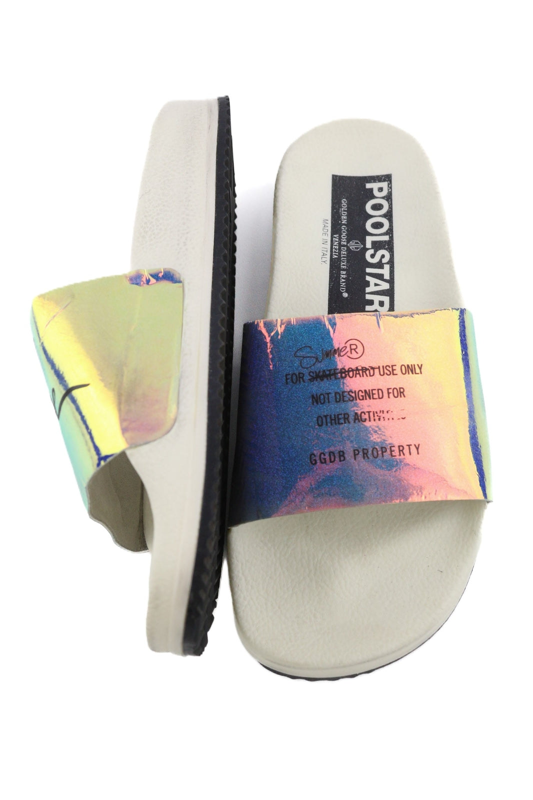 GOLDEN GOOSE Poolstar Women Slippers EU39 White Swimming Pool Summer Slip On