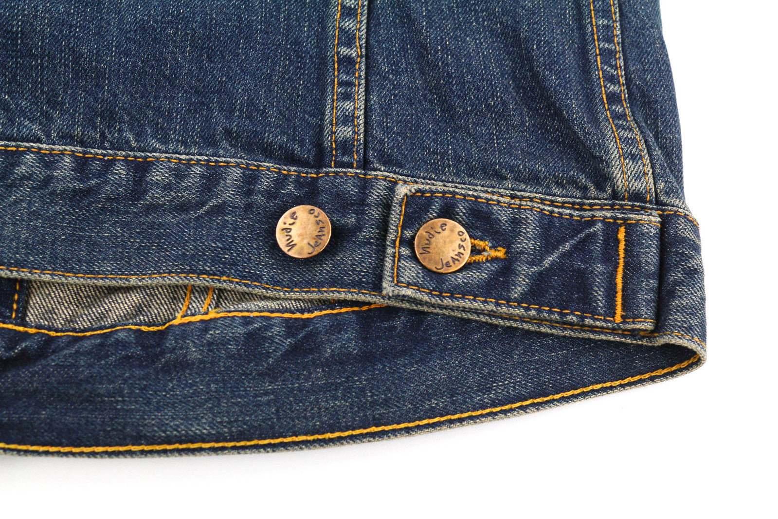 NUDIE Billy Men Jacket S Blue Friend Organic Buttoned  Neck Washed Denim