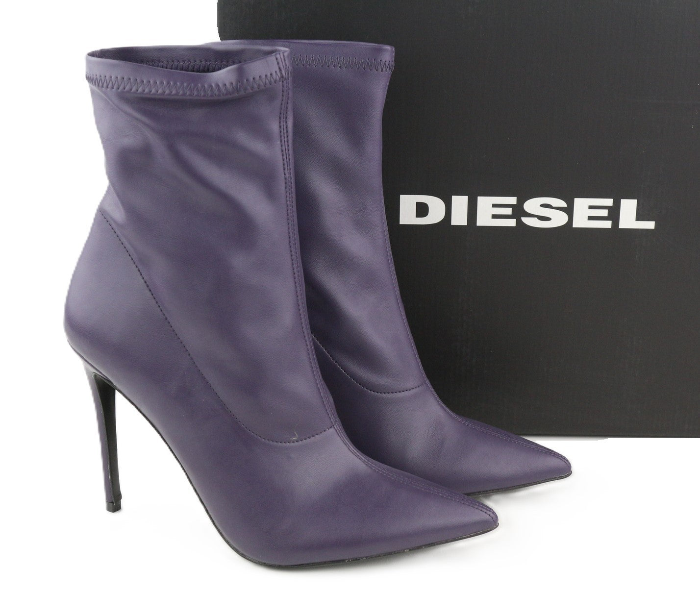 DIESEL D-Yucca AB Women Heels EU39 Purple Coated Kitted Heel Pointed Toe RRP€300