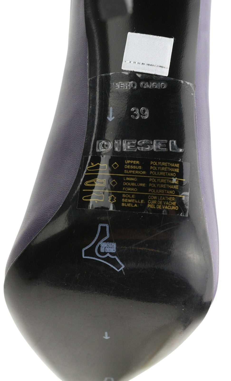 DIESEL D-Yucca AB Women Heels EU39 Purple Coated Kitted Heel Pointed Toe RRP€300