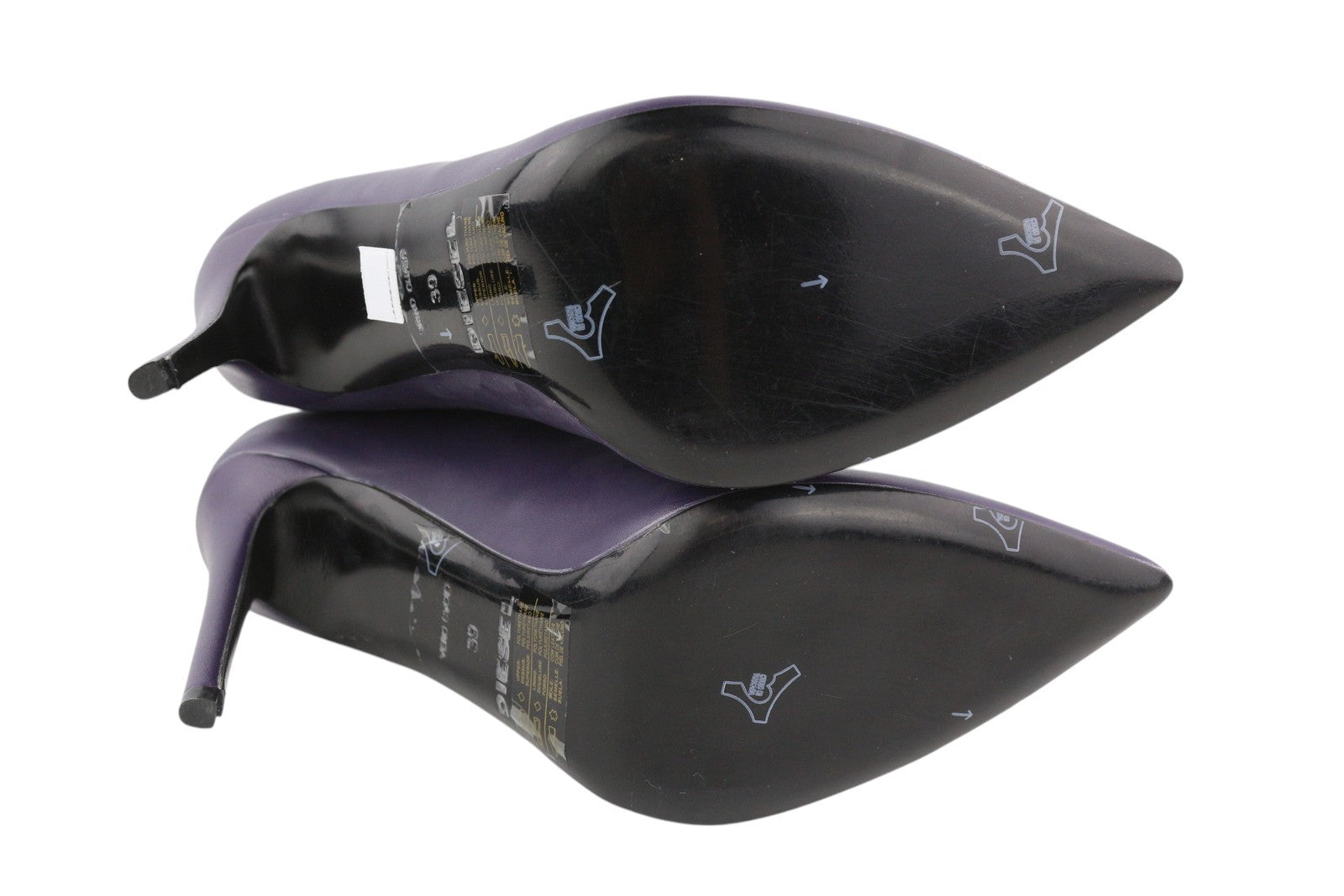 DIESEL D-Yucca AB Women Heels EU39 Purple Coated Kitted Heel Pointed Toe RRP€300