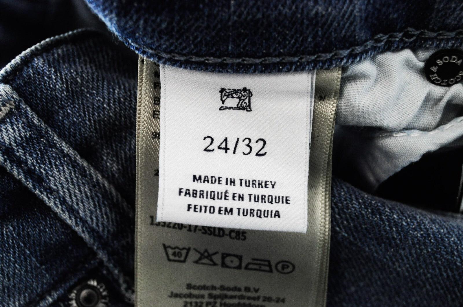 SCOTCH & SODA Womens Jeans W24/L32 Slim Straight Ripped Light Blue Denim Casual