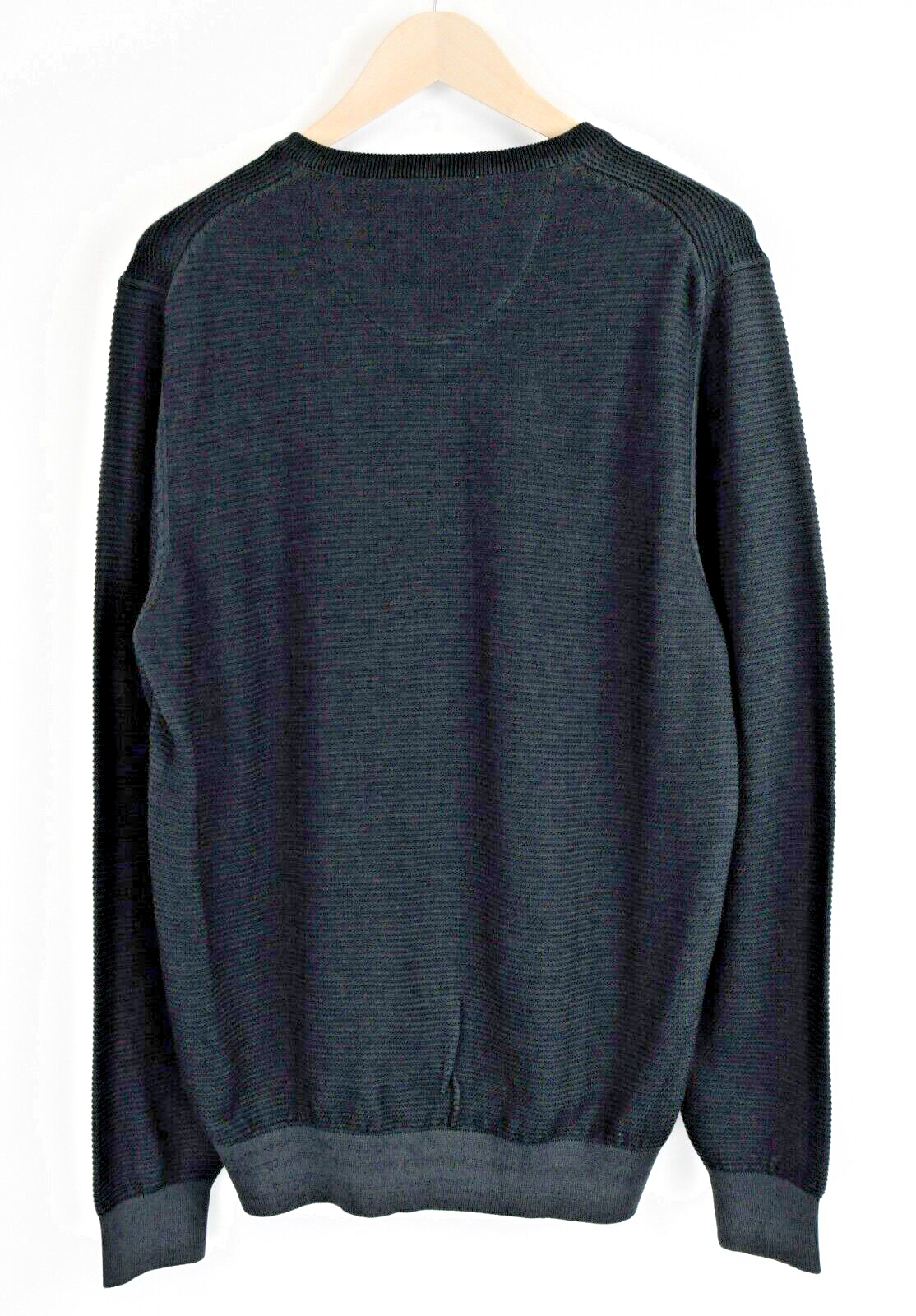 STATE OF ART Mens Jumper L Emerald Green V-Neck Knit Sweater Dress  Midnight