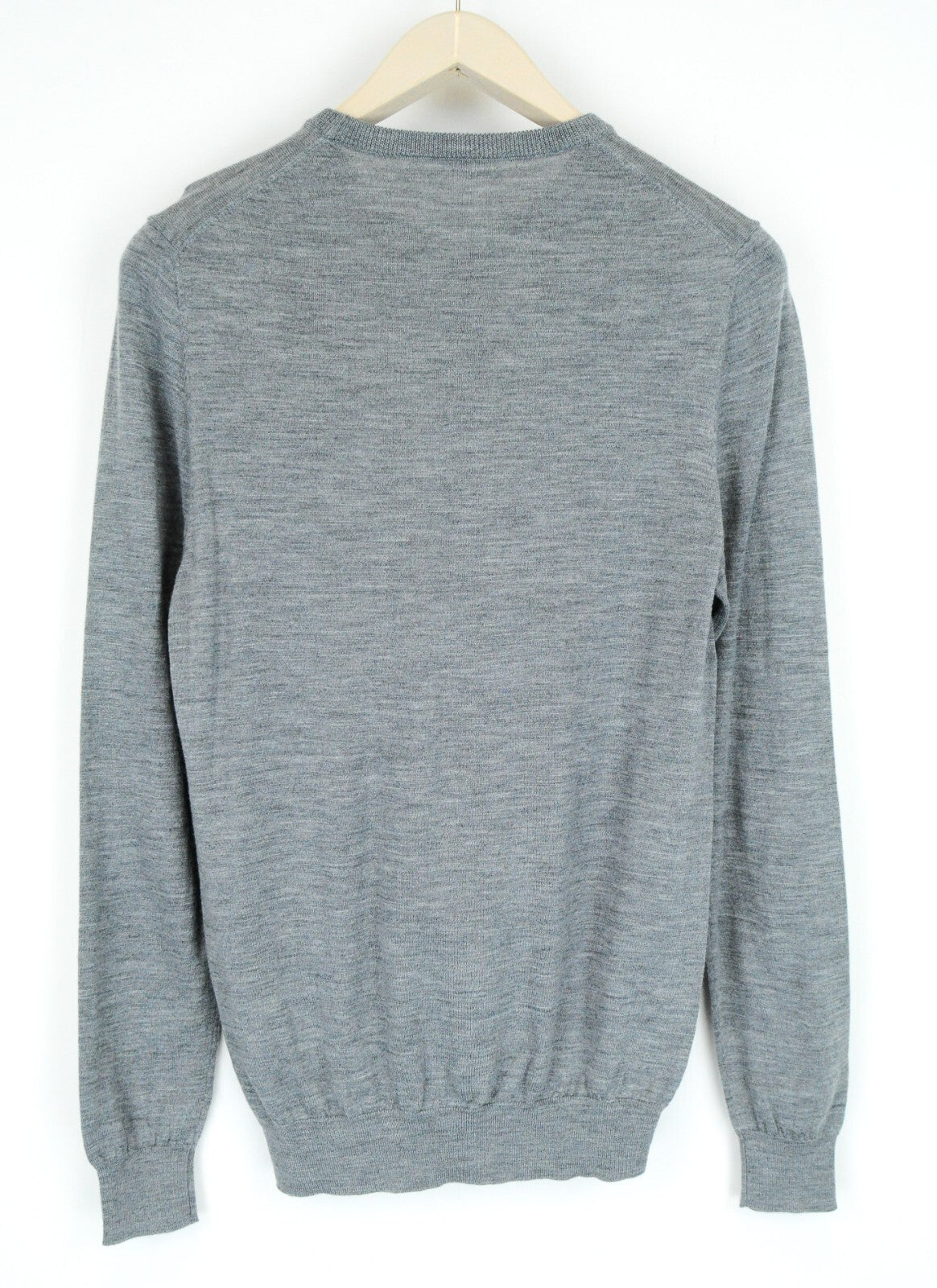 SUITSUPPLY Mens Sweatshirt S Grey Merino Wool Long Sleeve Round Neck Pullover