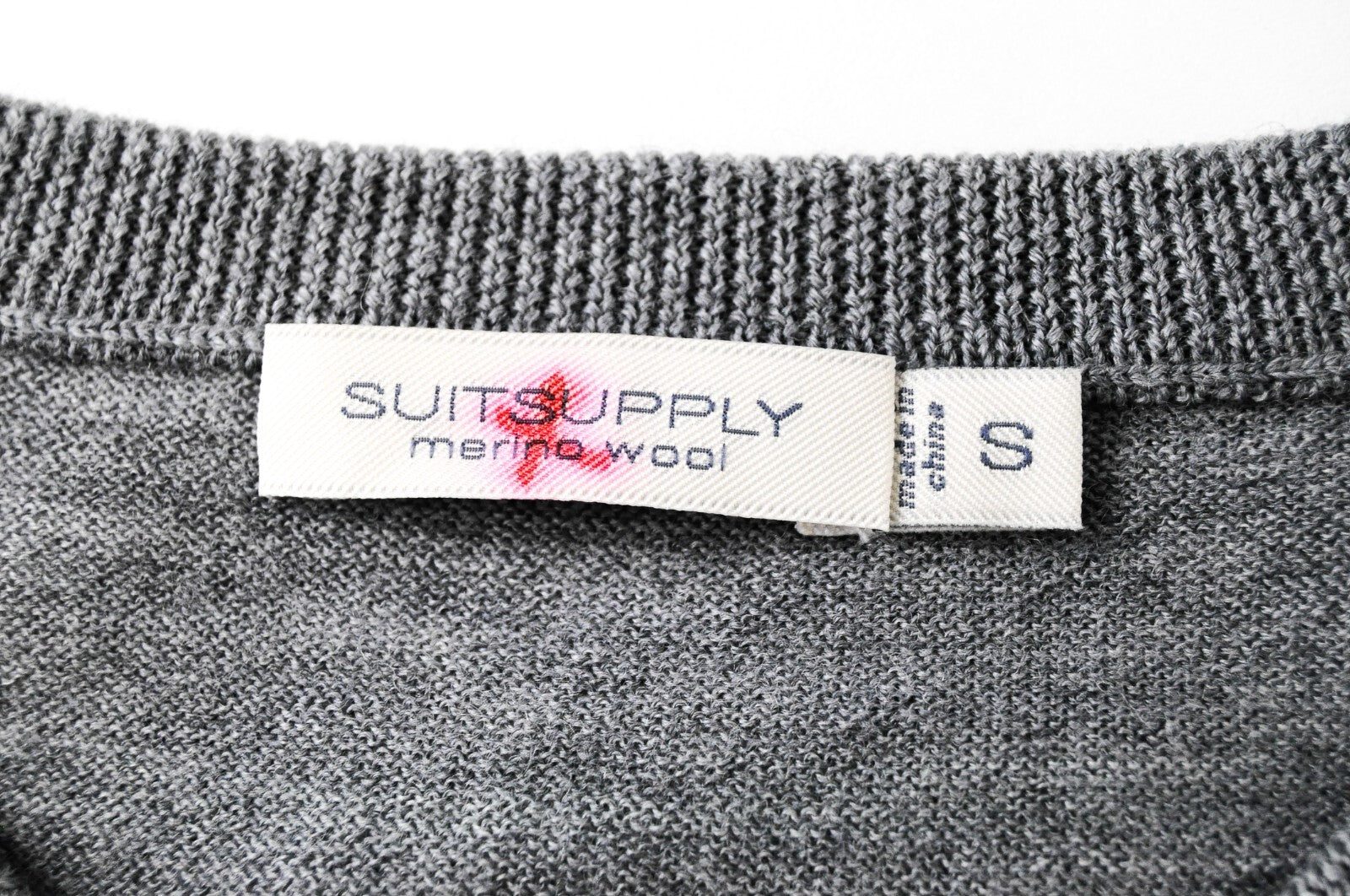 SUITSUPPLY Mens Sweatshirt S Grey Merino Wool Long Sleeve Round Neck Pullover
