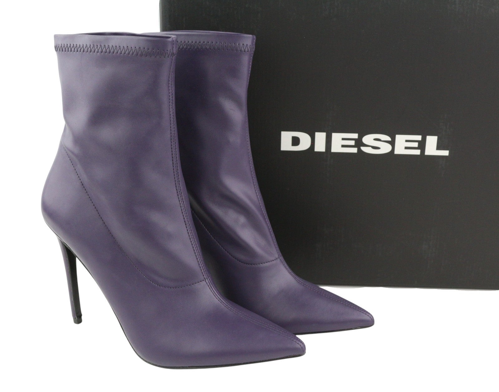 DIESEL D-Yucca AB Women Heels EU39 Purple Coated Kitted Heel Pointed Toe RRP€300