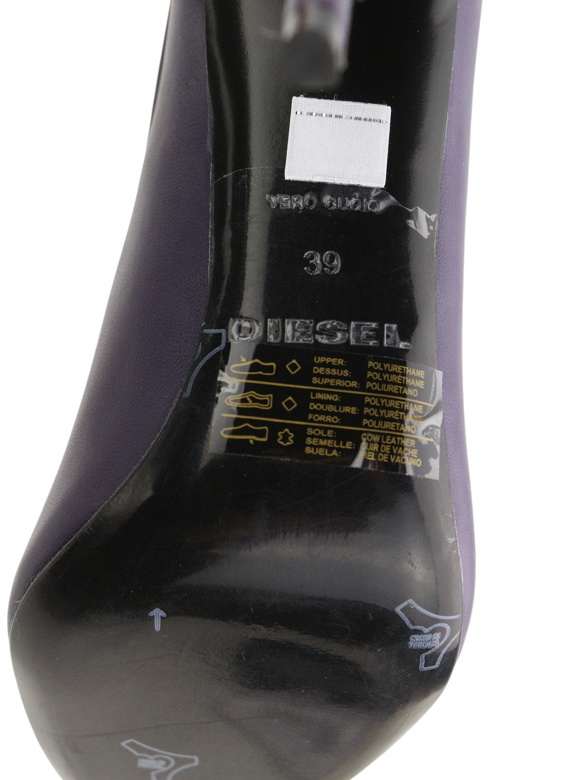 DIESEL D-Yucca AB Women Heels EU39 Purple Coated Kitted Heel Pointed Toe RRP€300