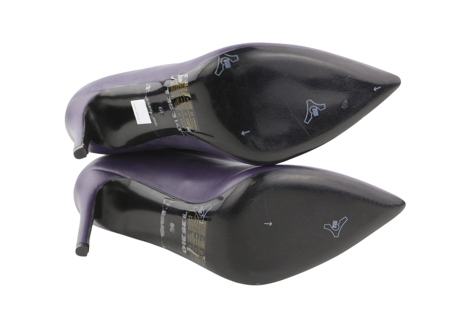 DIESEL D-Yucca AB Women Heels EU39 Purple Coated Kitted Heel Pointed Toe RRP€300